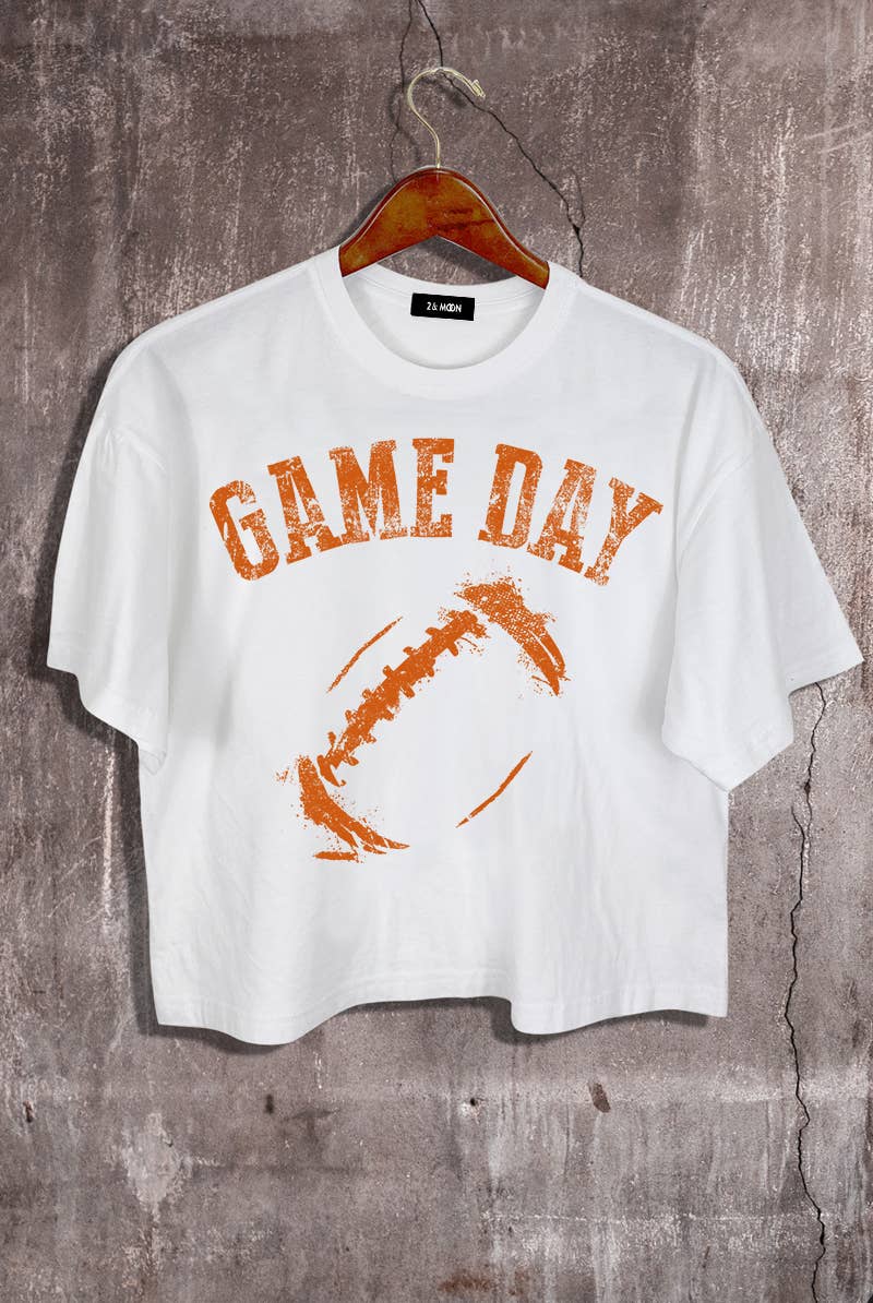 Game Day Football Graphic Crop Tee.