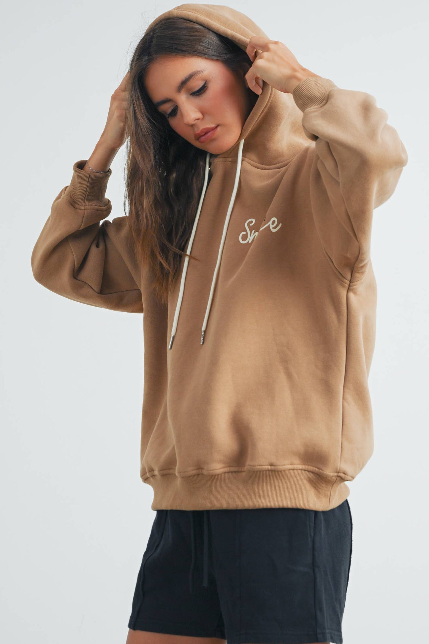 SMILE PRINTED DRAWSTRING HOODIE - BMT7415