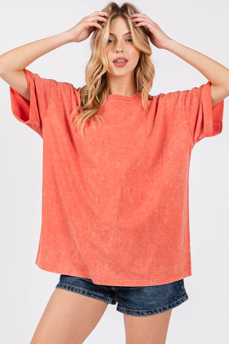 MINERAL WASHED S/S BOX FIT TEE