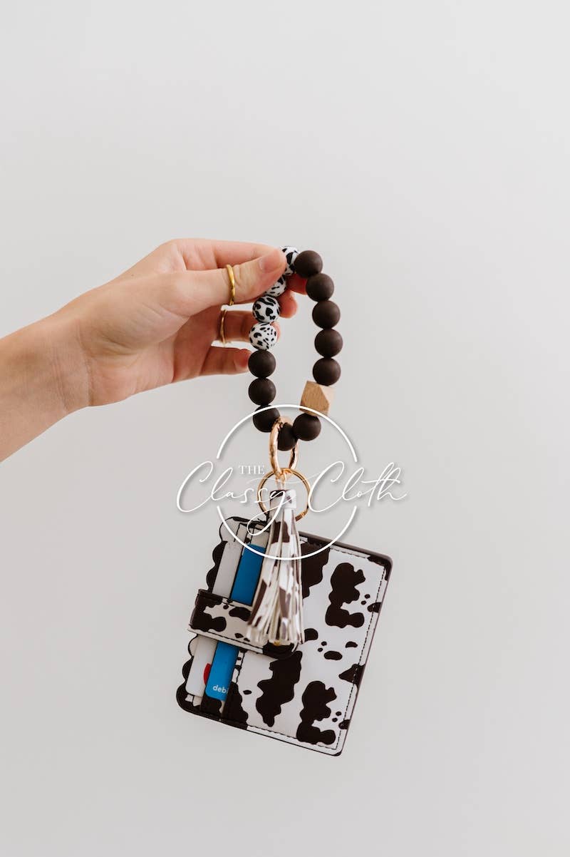 Wristlet Keychain Wallet - Brown Cow RTS