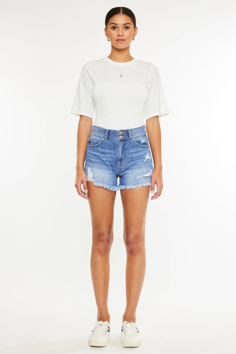HIGH RISE MOM DENIM SHORTS-