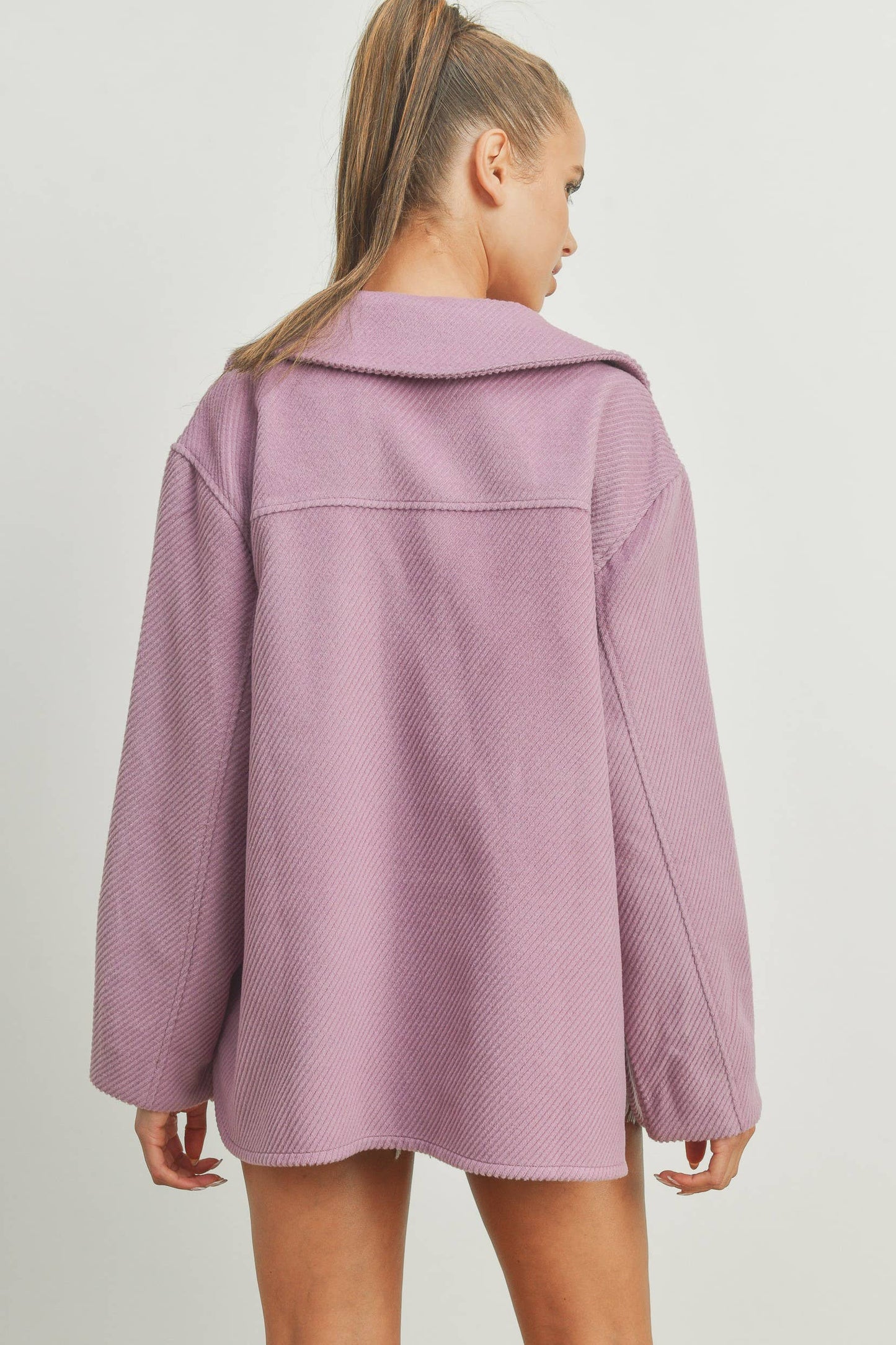 Solid Fall/Winter Shacket Coat - BMJ7013