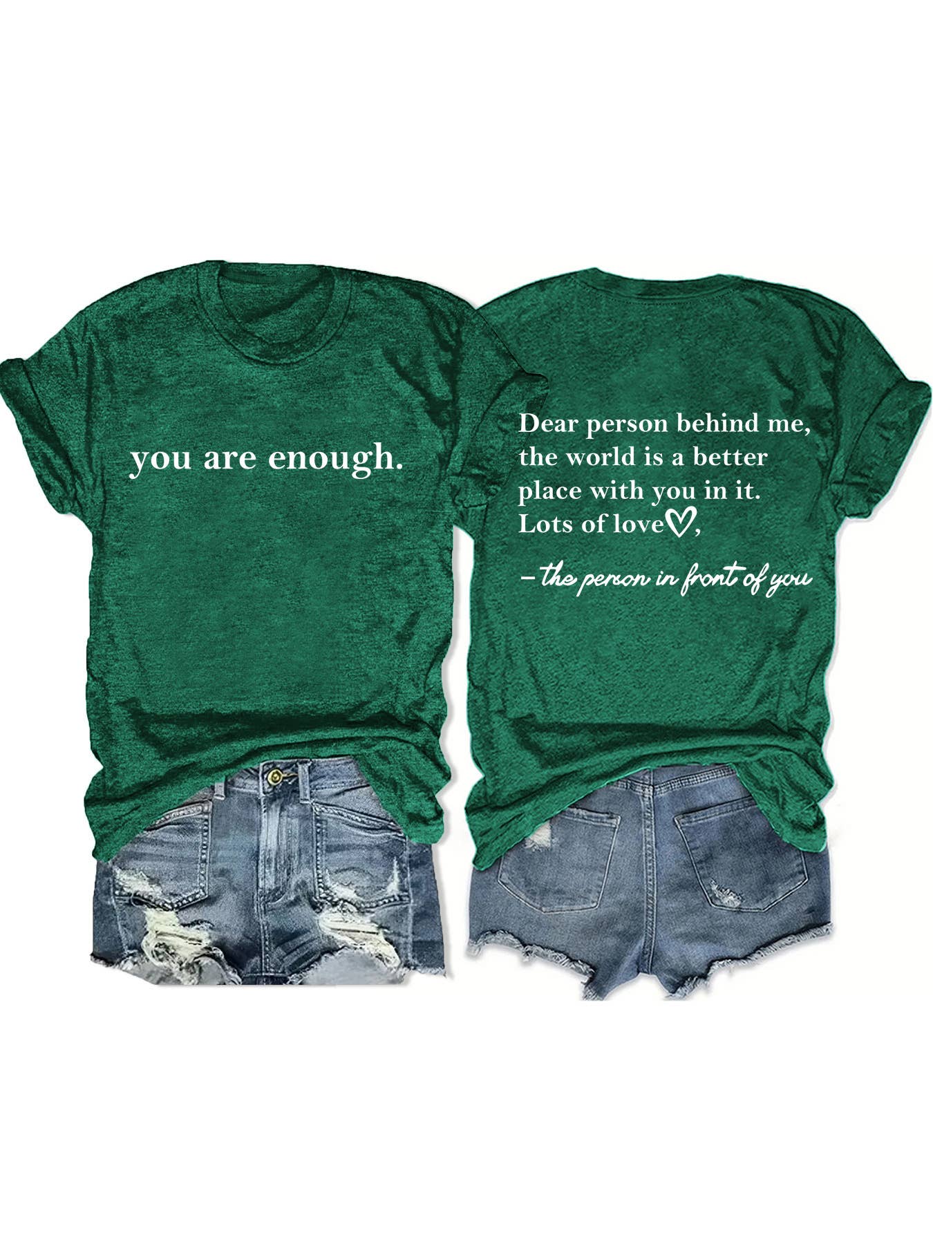 You are enough slogan basic short sleeve t-shirt