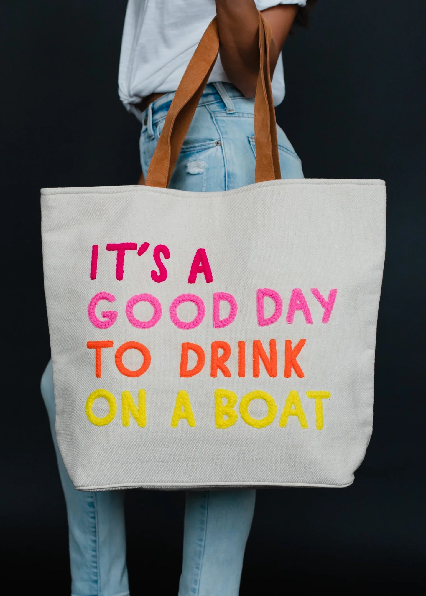 Panache Apparel - Cream "Drink On A Boat" Tote