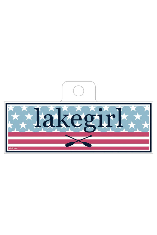 LakeGirl - Flag Paddles Sticker