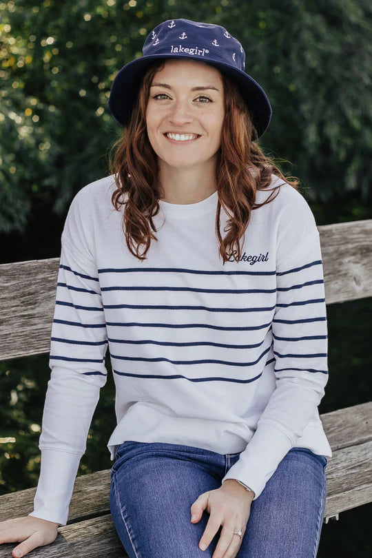 LakeGirl - French Terry Striped Crew Neck