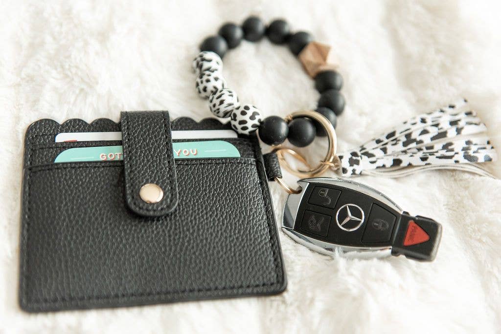 Wristlet Keychain Wallet - Black RTS