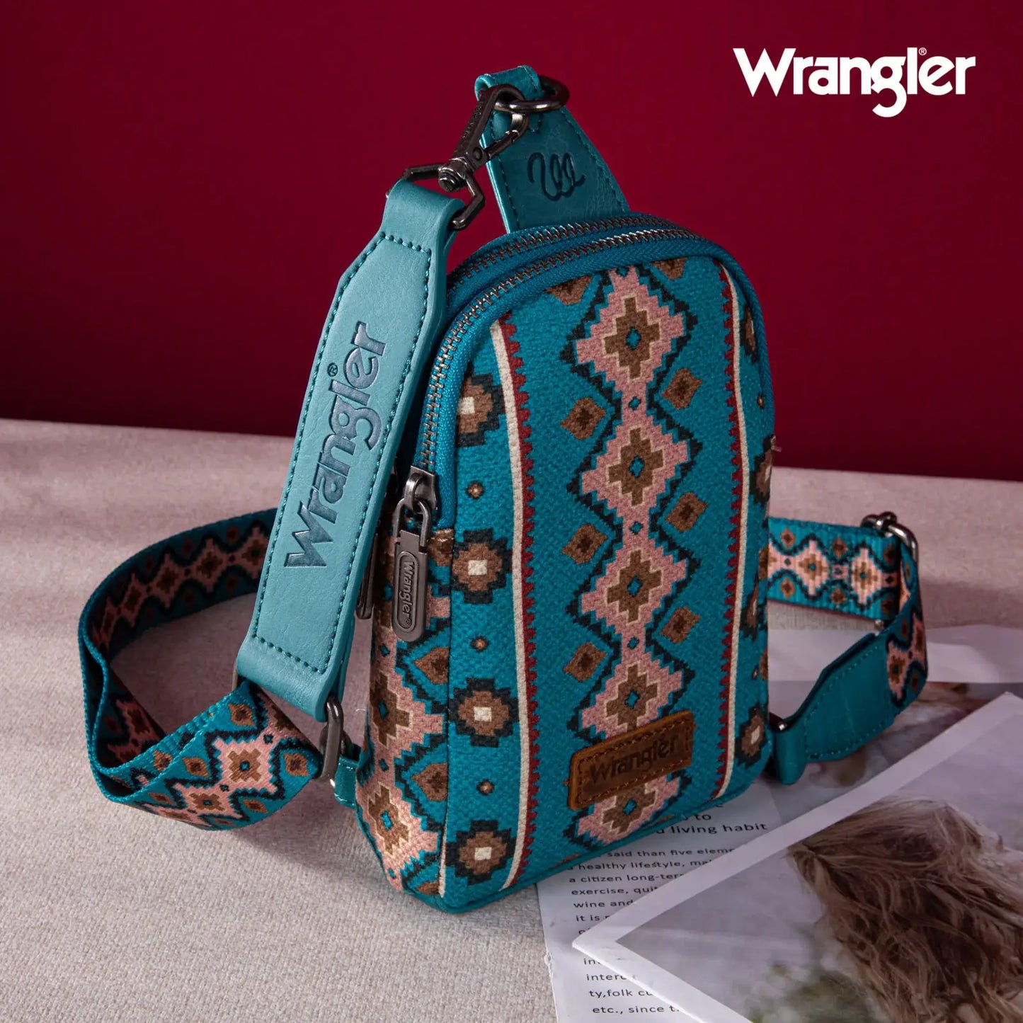 Wrangler Aztec Print Crossbody Chest Bag -