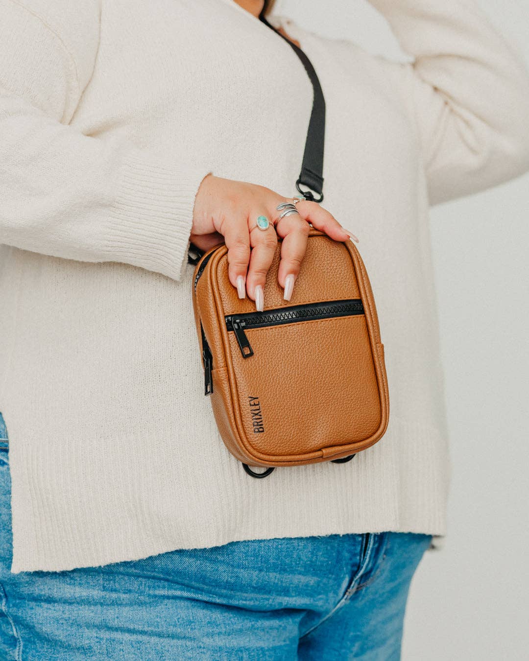 Leather Toffee Crossbody Sling
