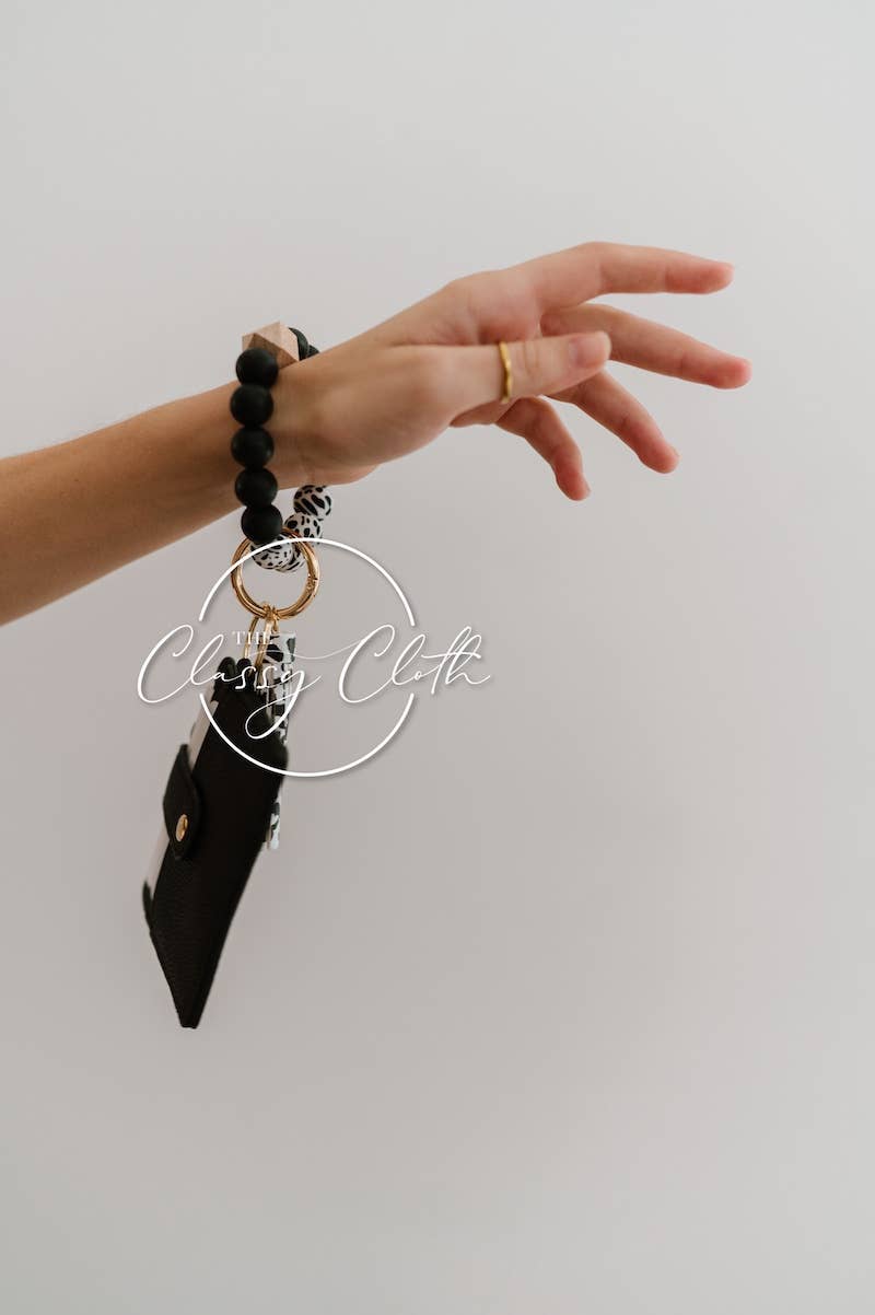 Wristlet Keychain Wallet - Black RTS