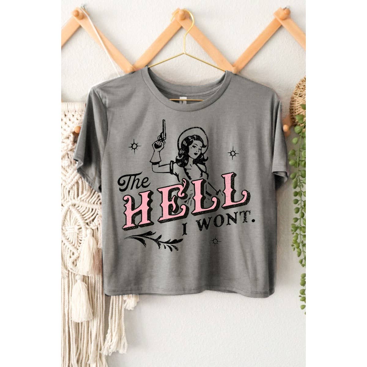 THE HELL I WONT GRAPHIC CROP TOP