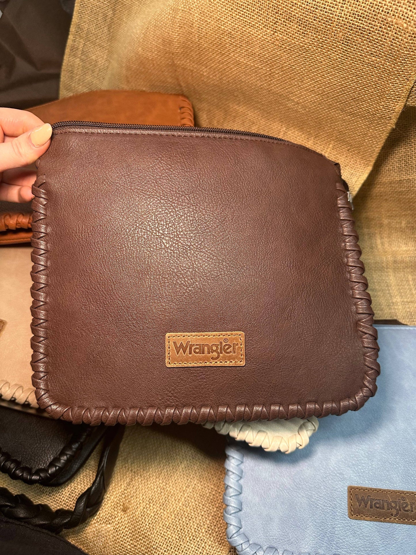 Wrangler Whipstitch Braided Strap Hobo/Crossbody Bag
