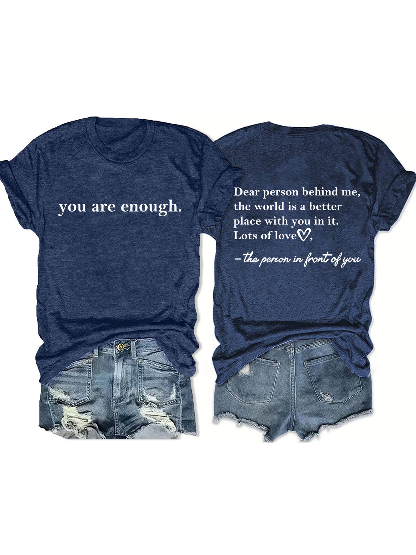 You are enough slogan basic short sleeve t-shirt