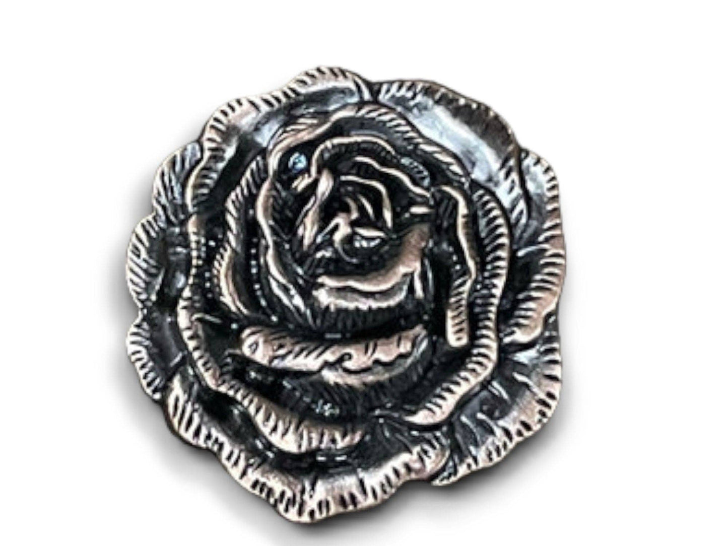 Wild Rag Scarf Slide Antique Silver or Copper Rose
