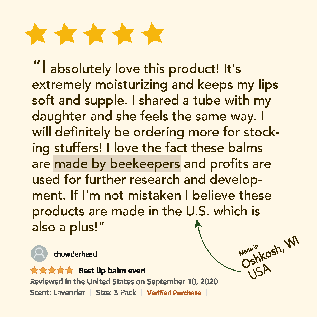 Unflavored Lip Balm