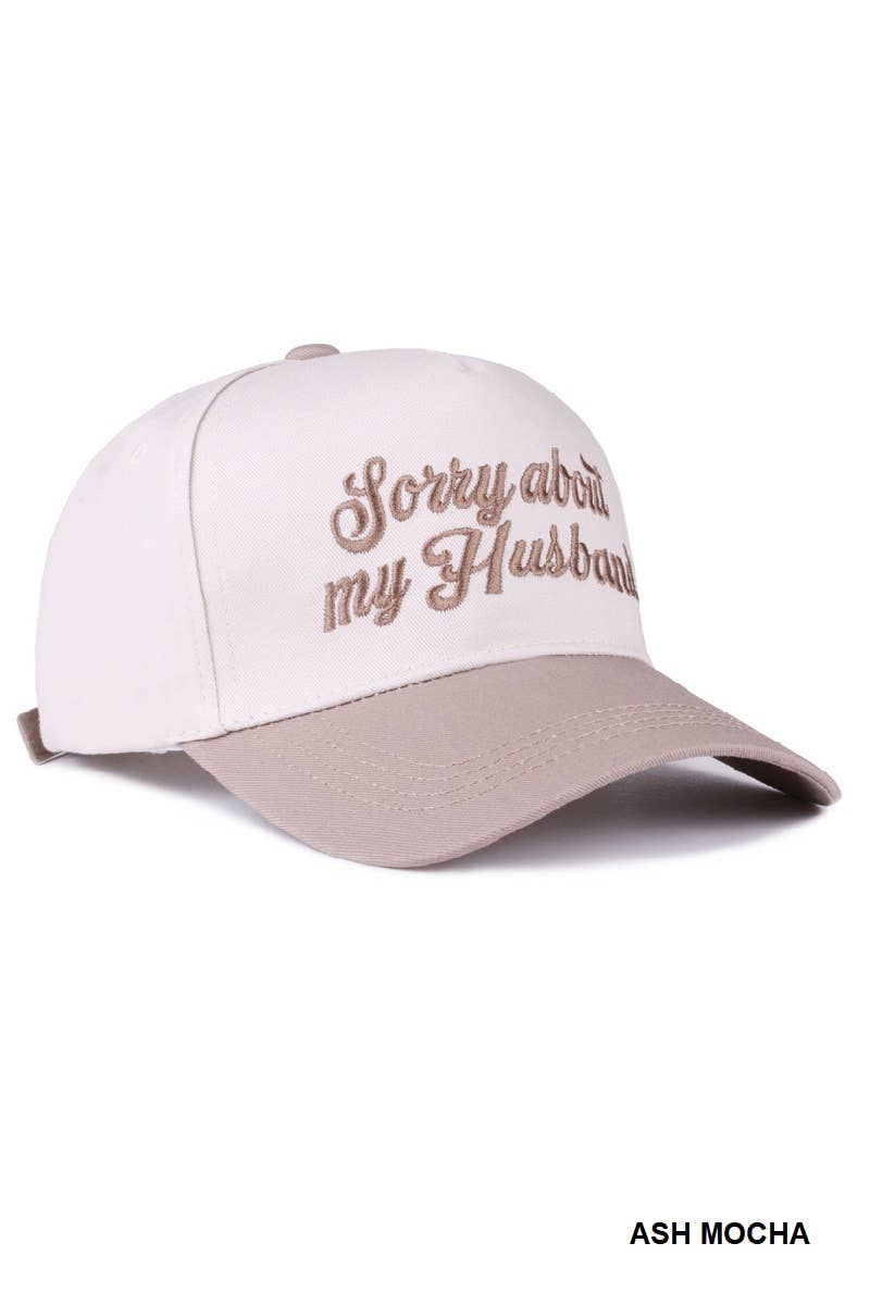 .....0619 Sorry About My Husband Two Tone Canvas Cotton Cap SI-27994