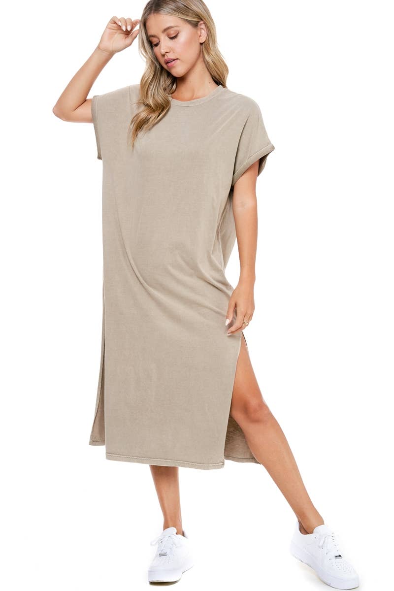 MINERAL WASHED COTTON MAXI