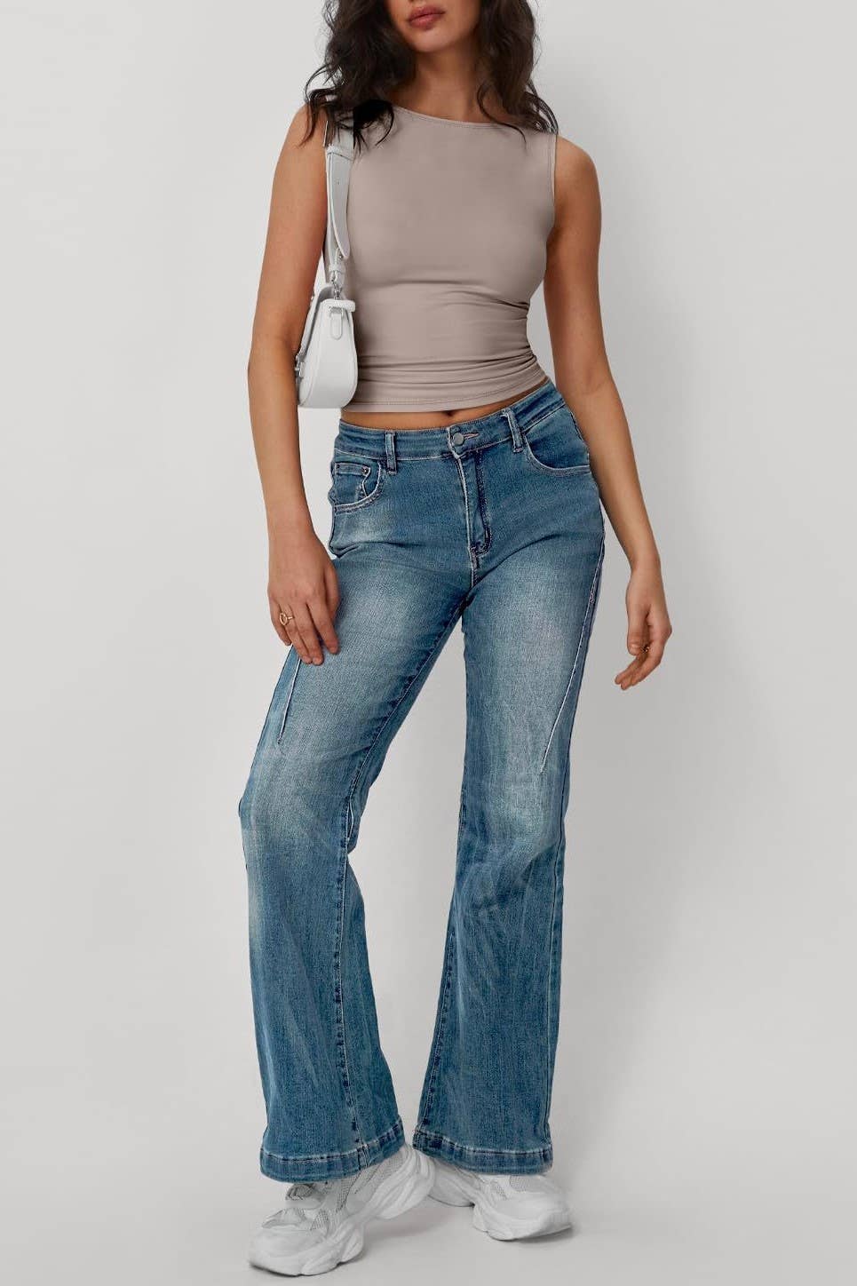 Boat neck Essential basic fitted vest top