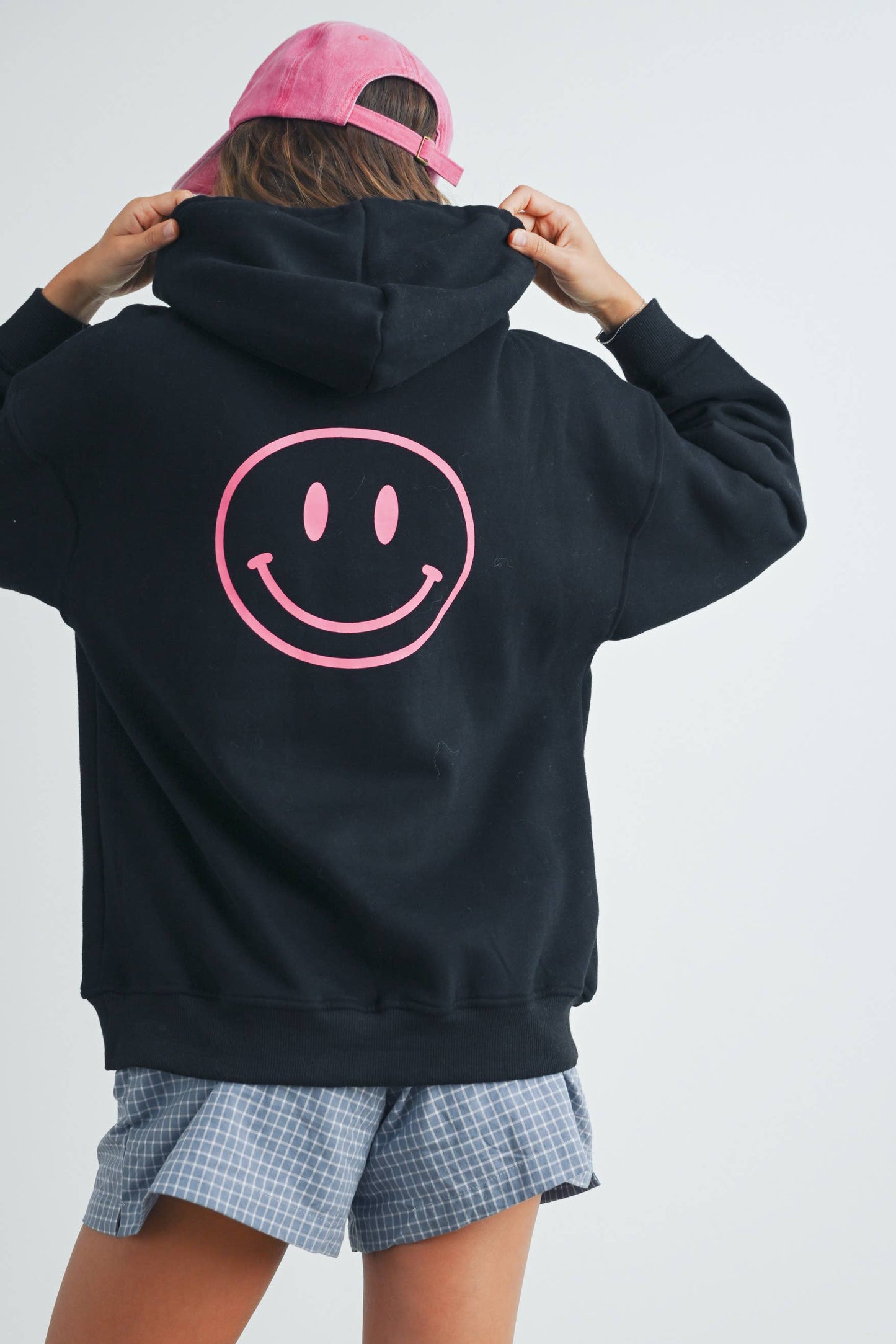 SMILE PRINTED DRAWSTRING HOODIE - BMT7415