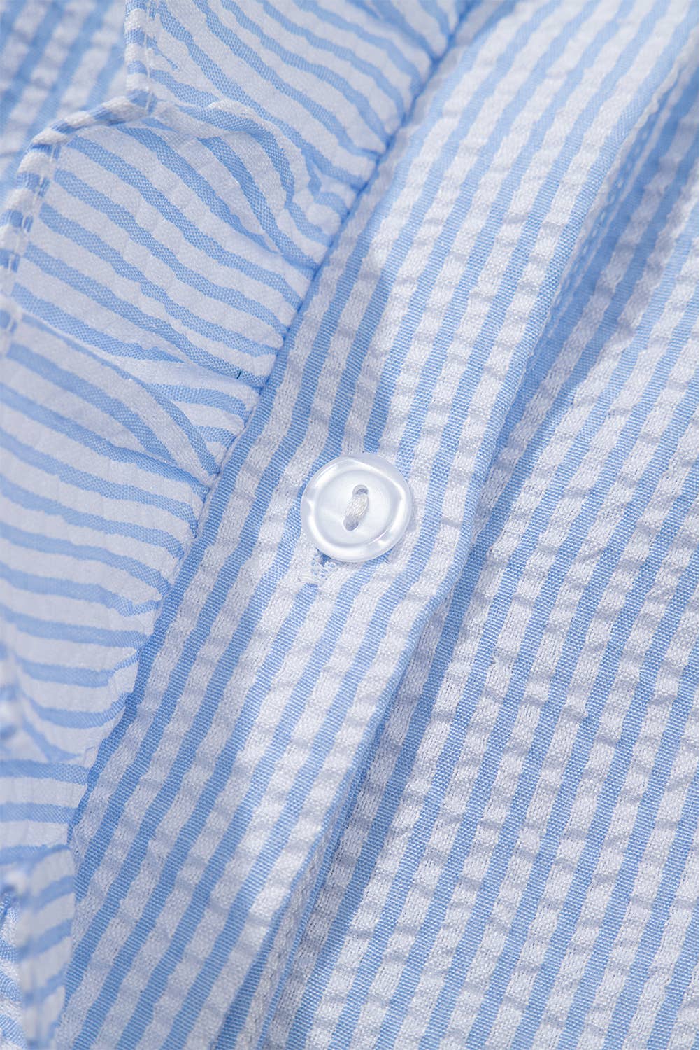 Texture Striped Ruffled Detail Shirt | S-XL