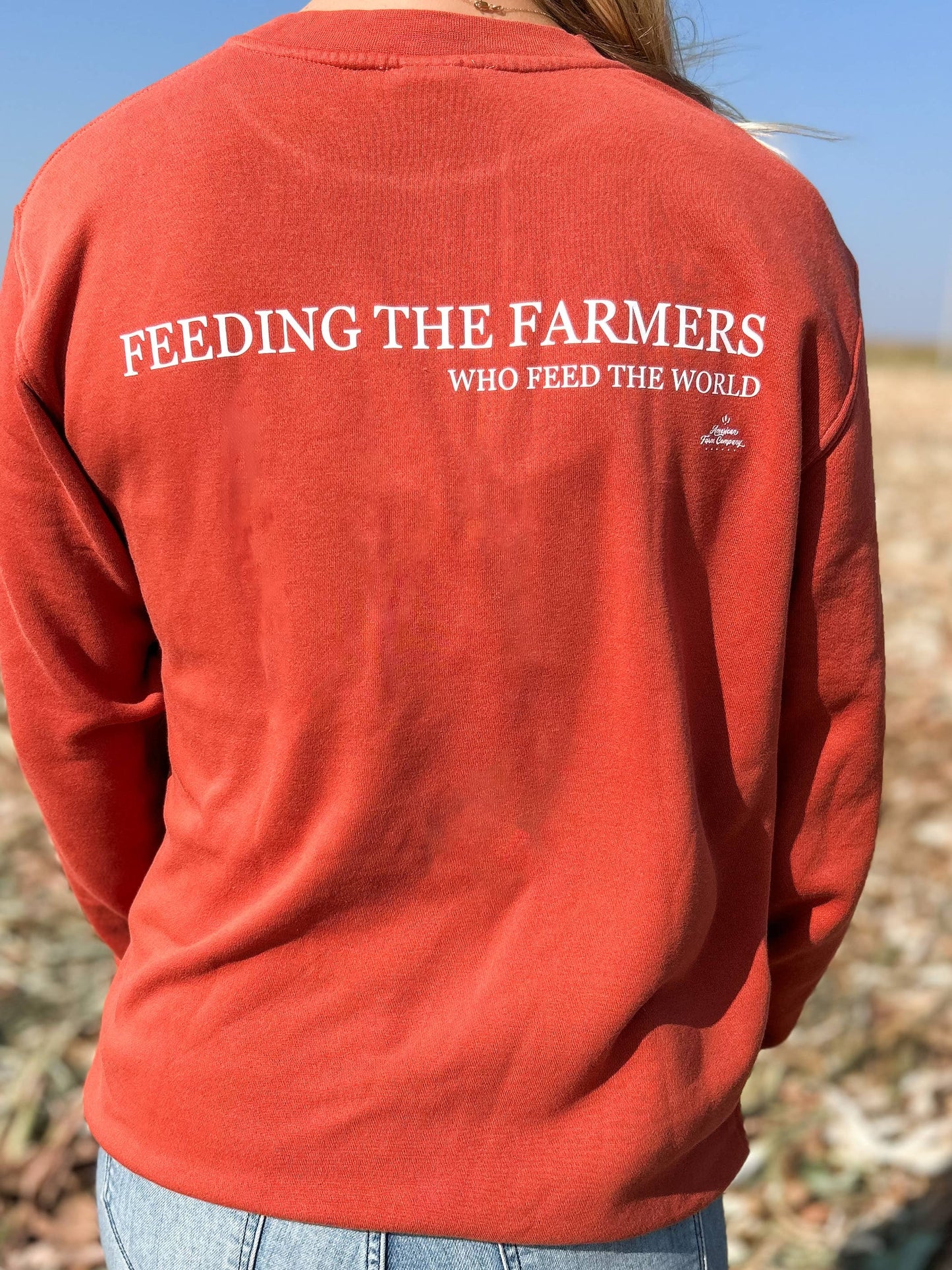 Western Farm Wife Field Delivery Rust Farm Crewneck