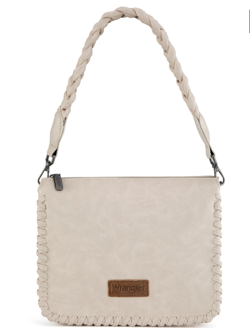 Wrangler Whipstitch Braided Strap Hobo/Crossbody Bag