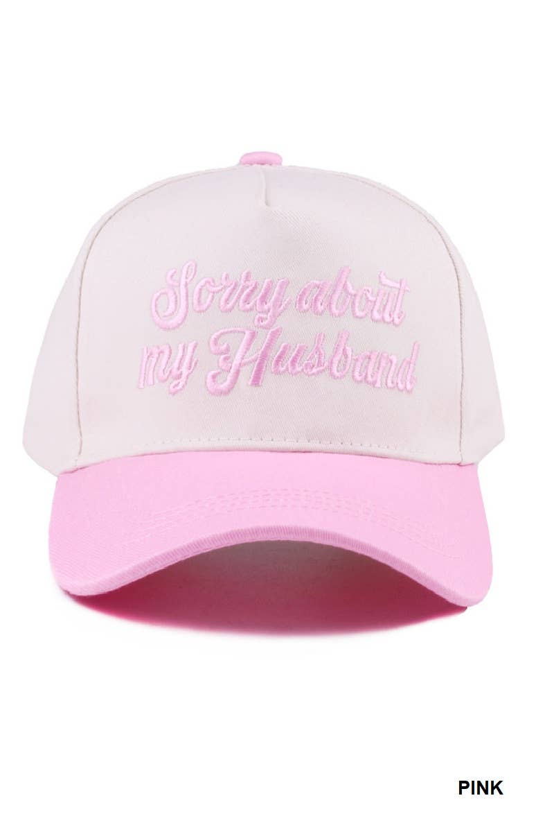 .....0619 Sorry About My Husband Two Tone Canvas Cotton Cap SI-27994