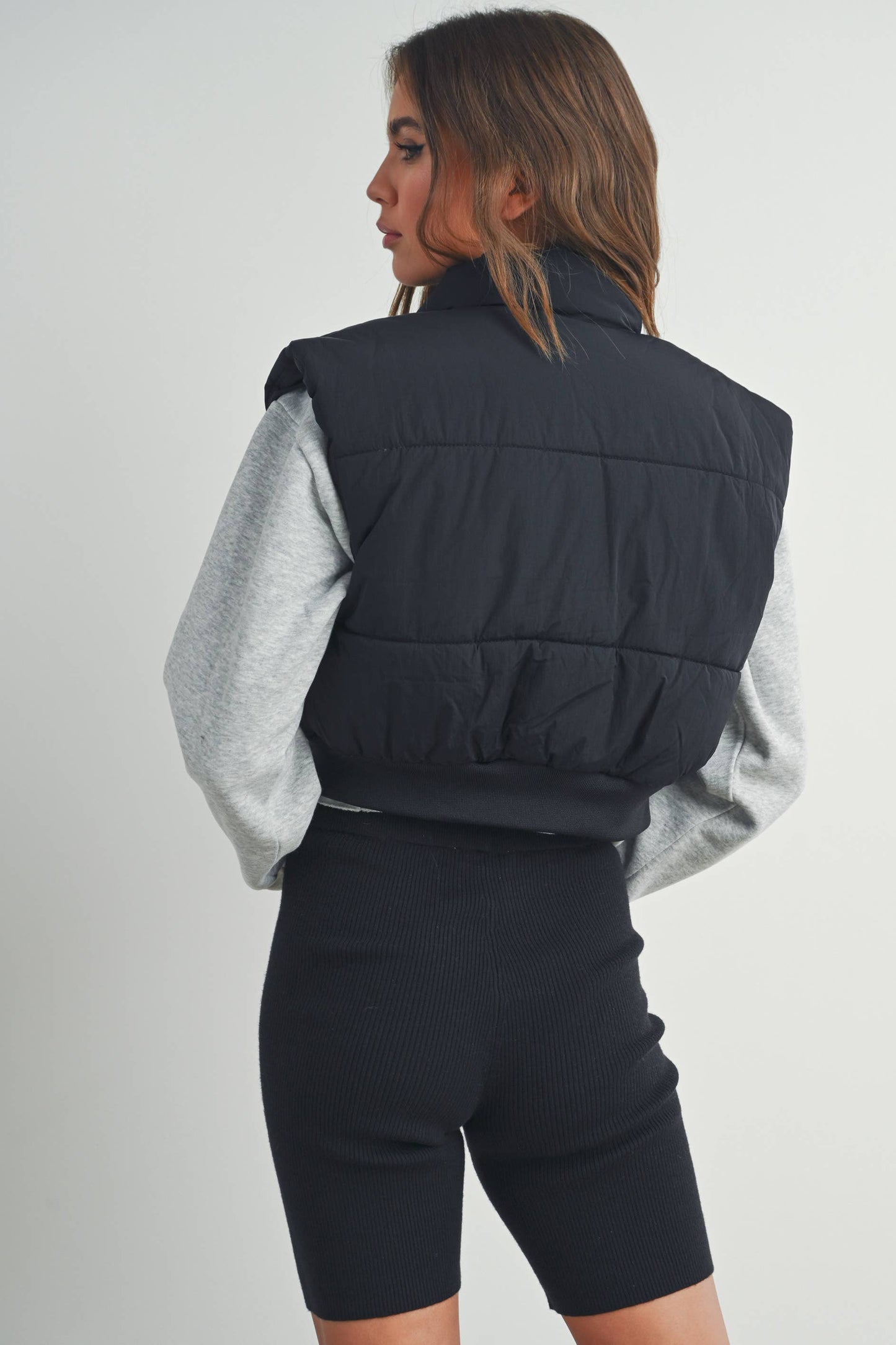 FALL ZIP-UP CROP PUFFER FALL VEST - BMJ7012