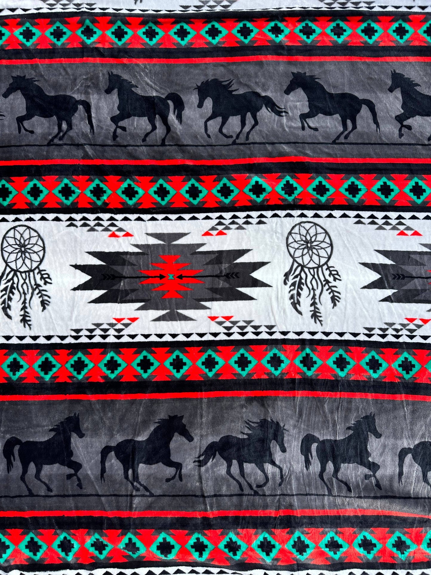 Twin Southwest Horse Lightweight Flannel Blanket - 60" x 80"