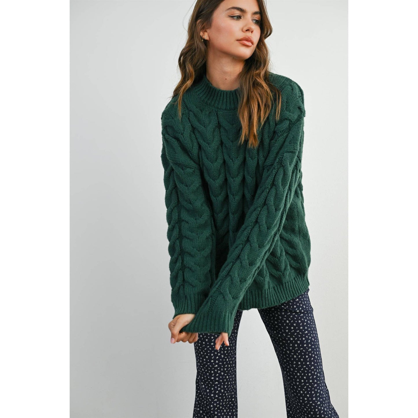 Cable-Knit Long Sleeve Sweater - BMW8100