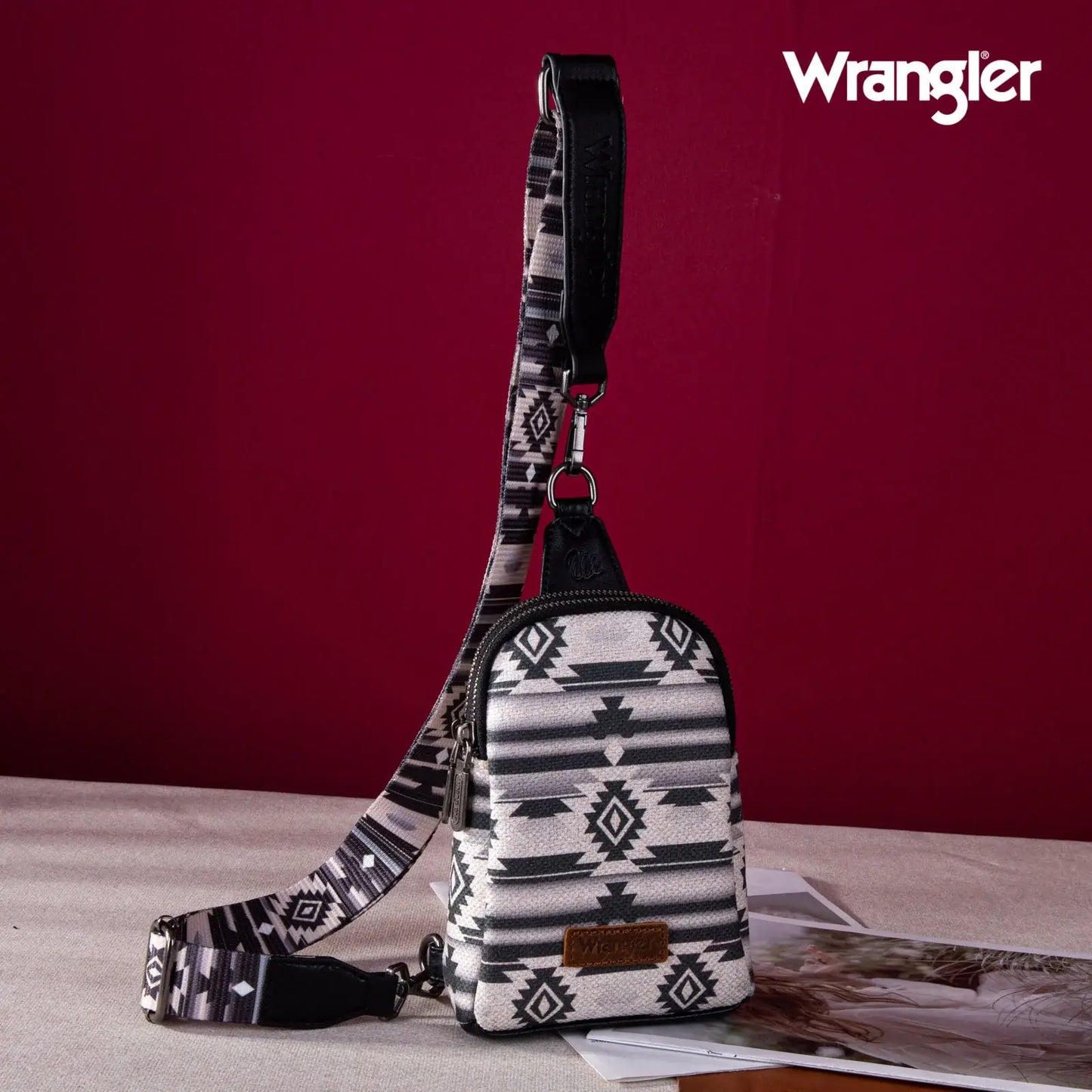 Wrangler Aztec Print Crossbody Chest Bag -