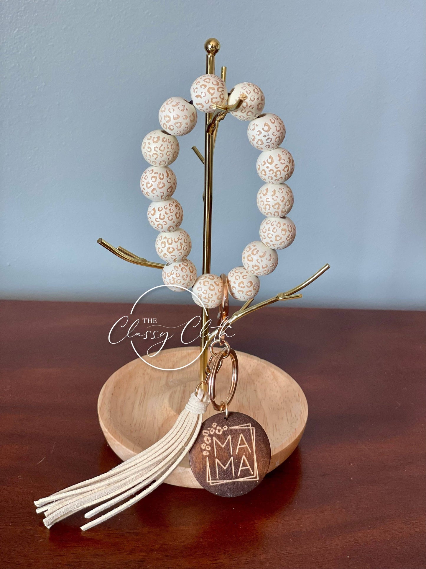 MAMA Wooden Beaded Tassel Key Chain - RTS