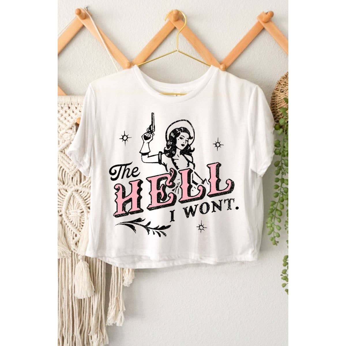 THE HELL I WONT GRAPHIC CROP TOP
