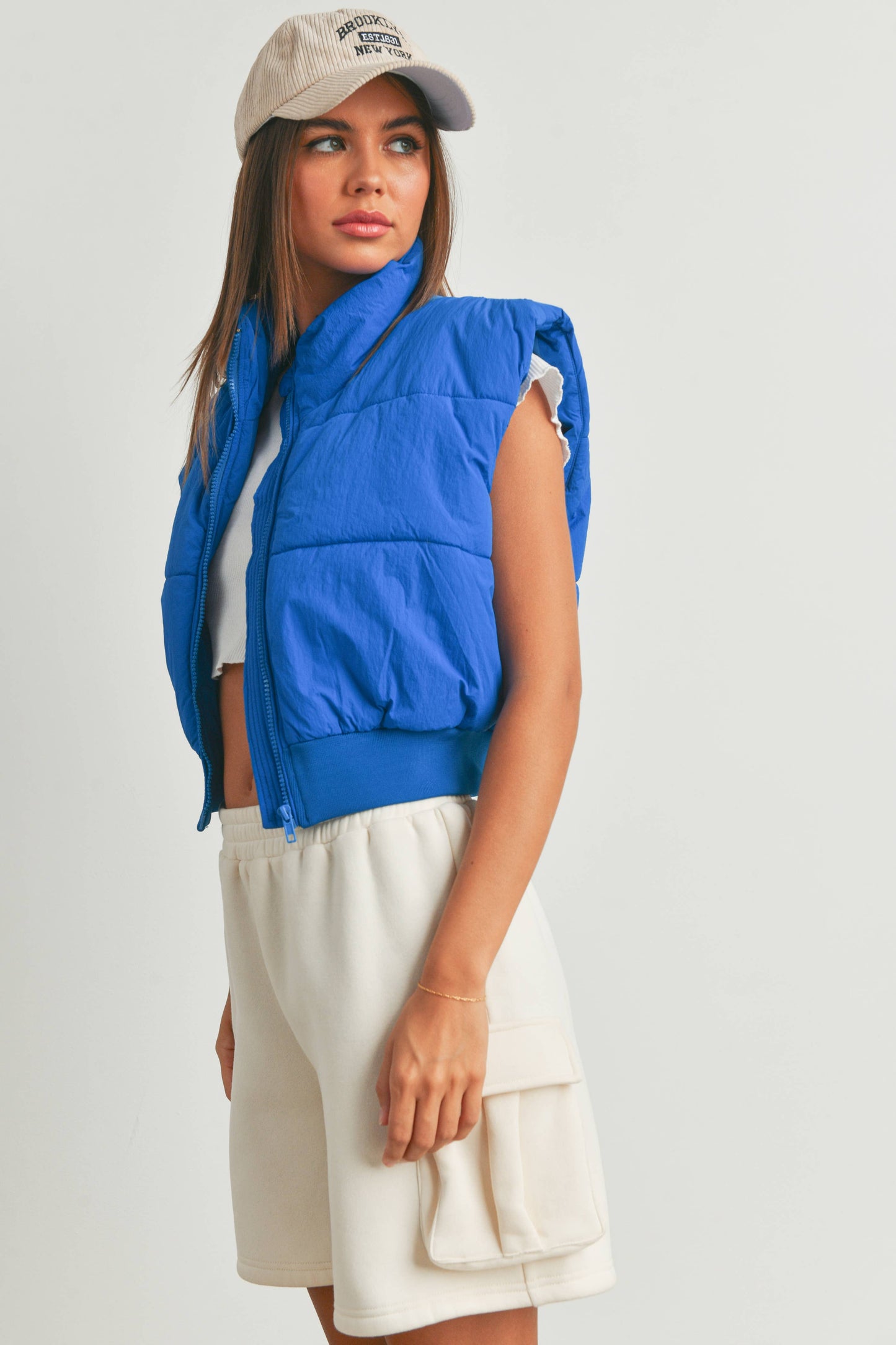 FALL ZIP-UP CROP PUFFER FALL VEST - BMJ7012
