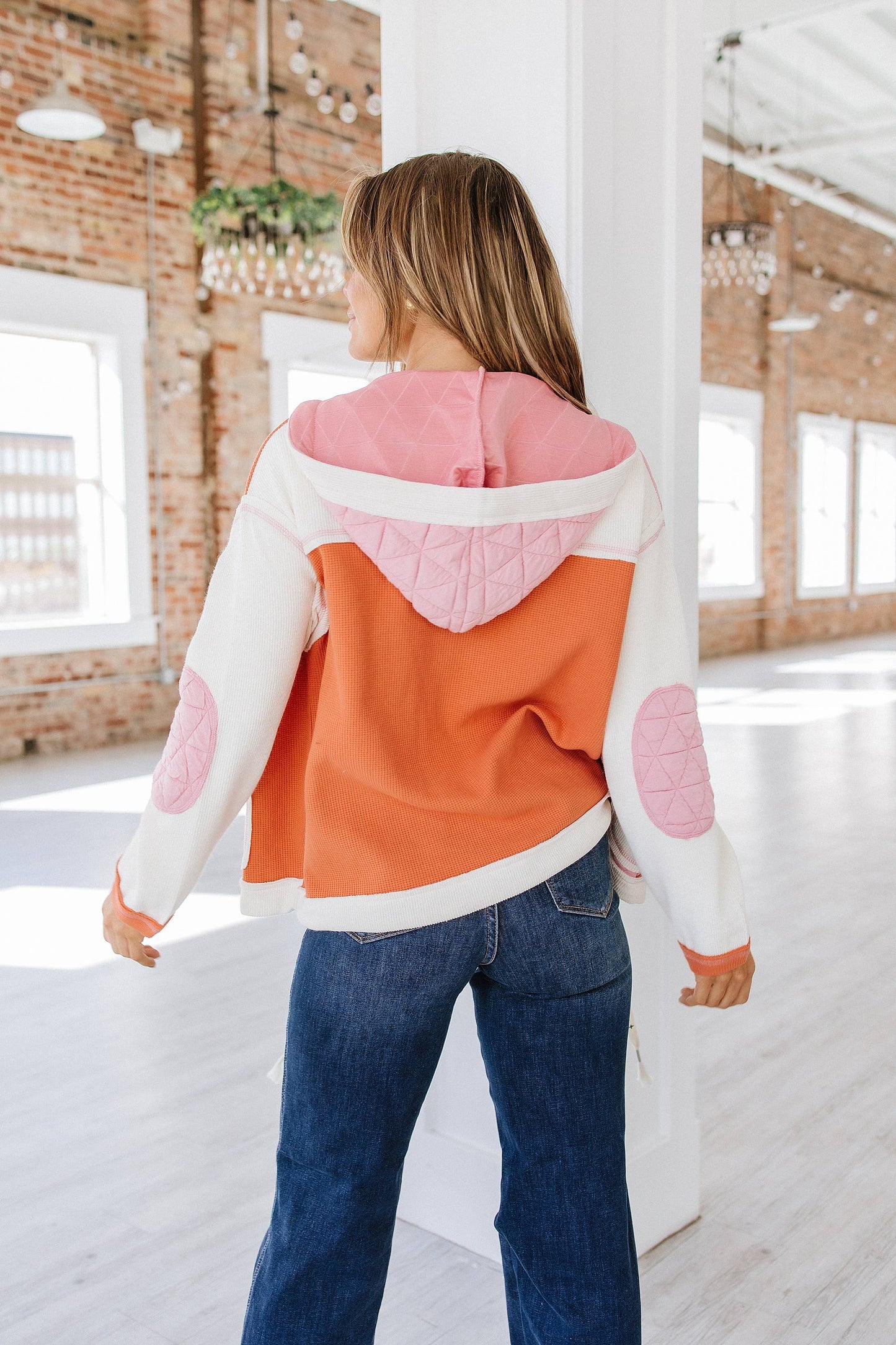 Felisha Quilted Patchwork Hooded Jacket | S-XL