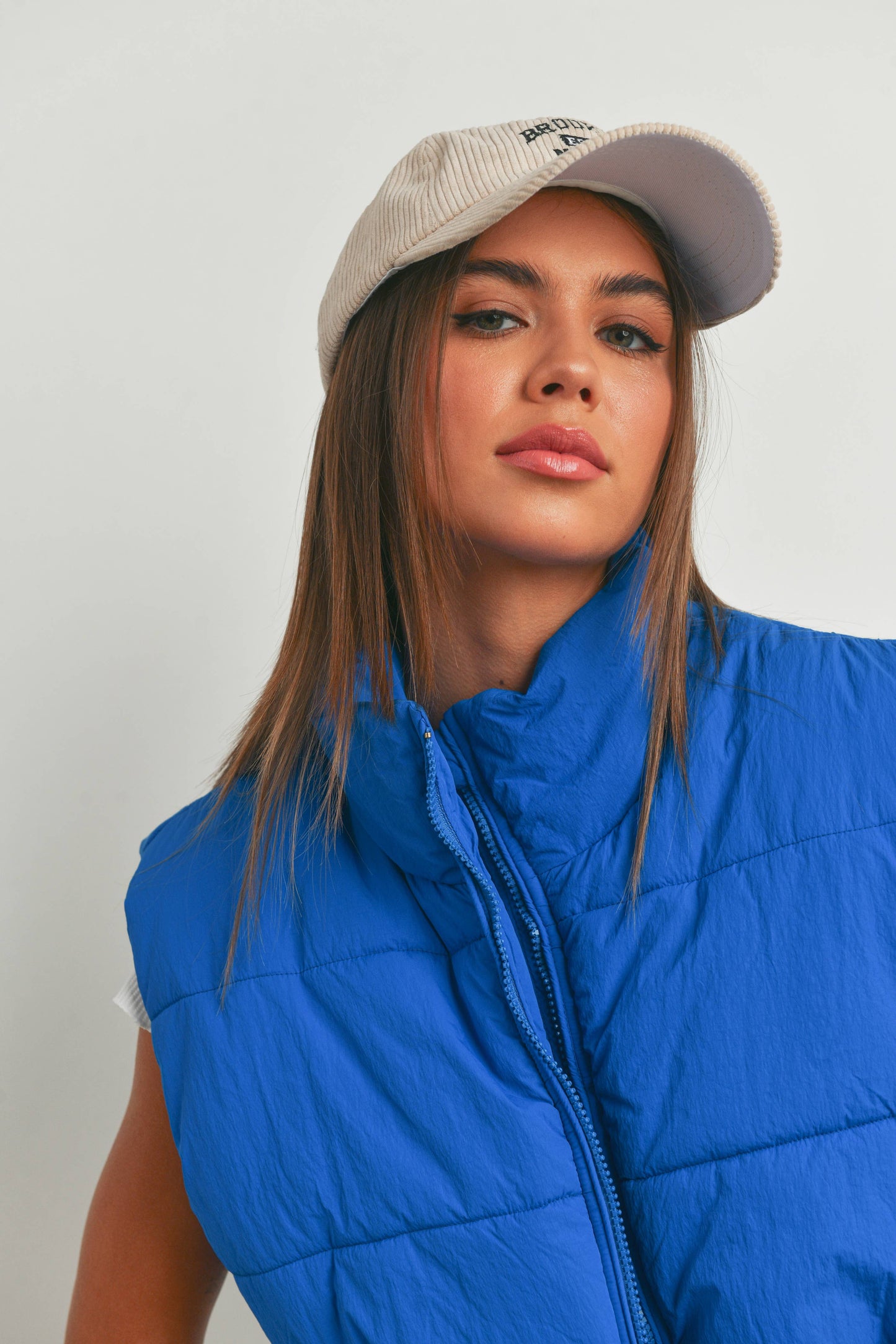 FALL ZIP-UP CROP PUFFER FALL VEST - BMJ7012