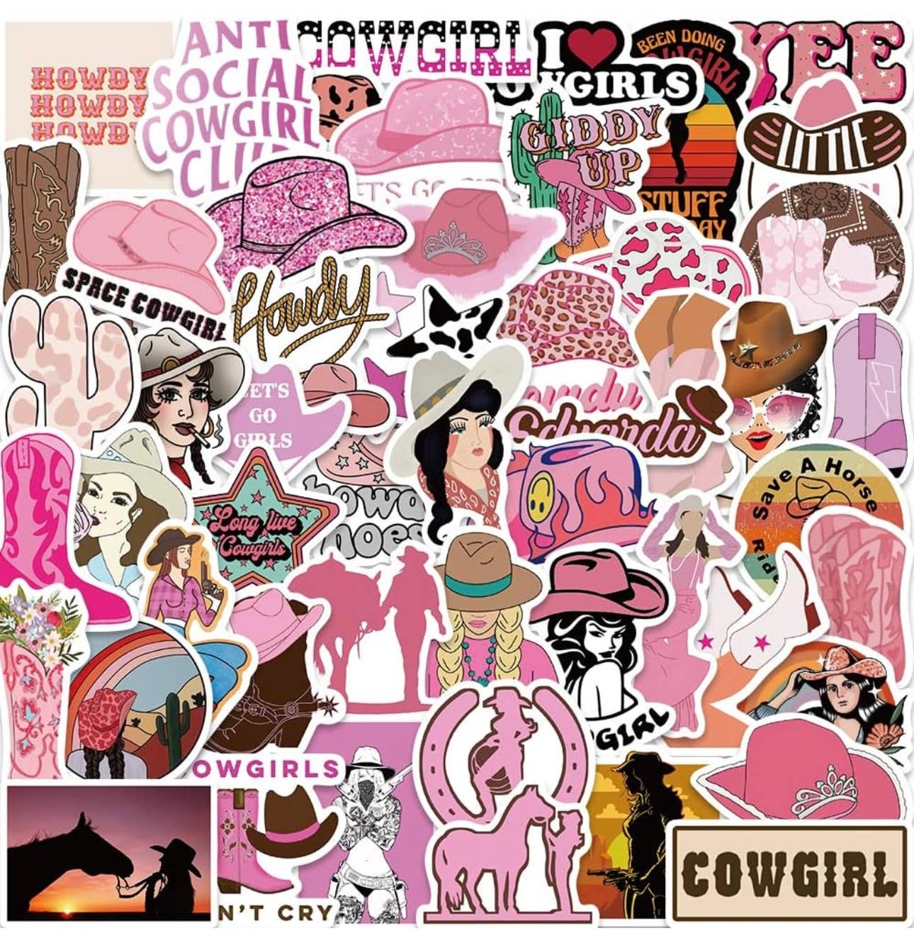 Super cute western vinyl waterproof stickers