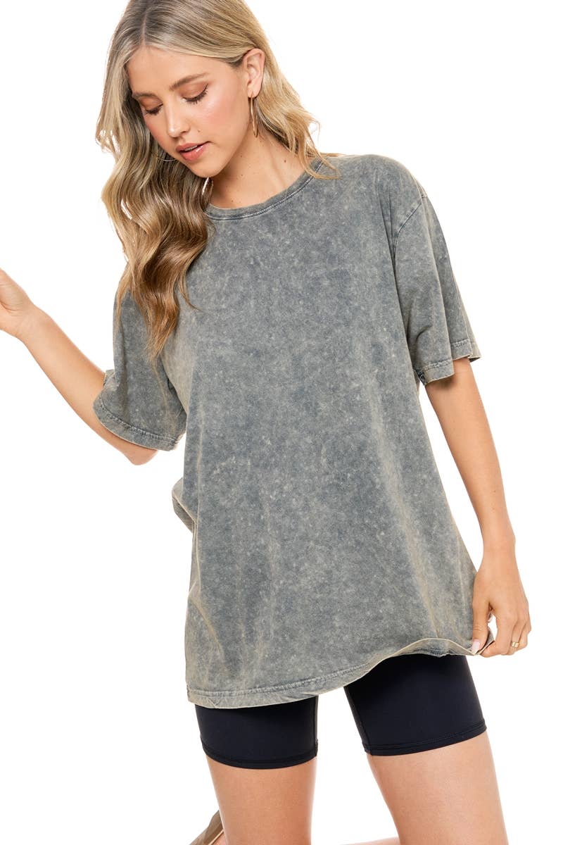 MINERAL WASHED S/S BOYFRIEND FIT TEE