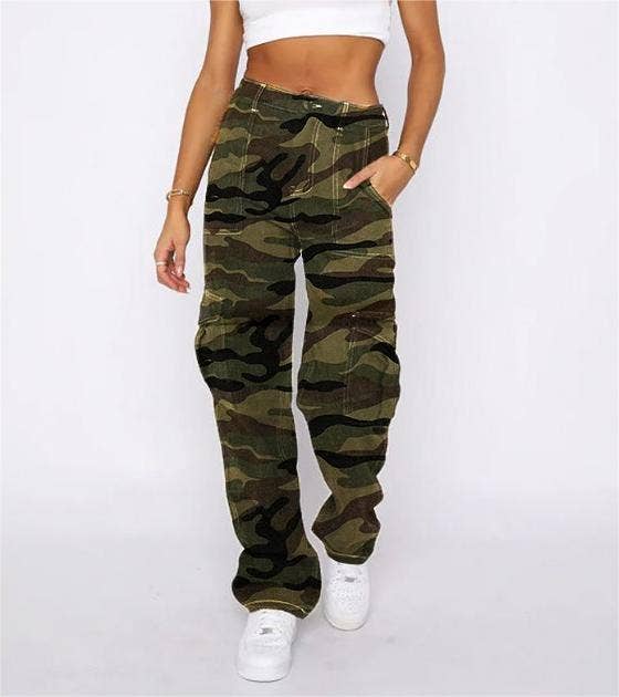 Loose trousers camouflage jeans cargo pants women