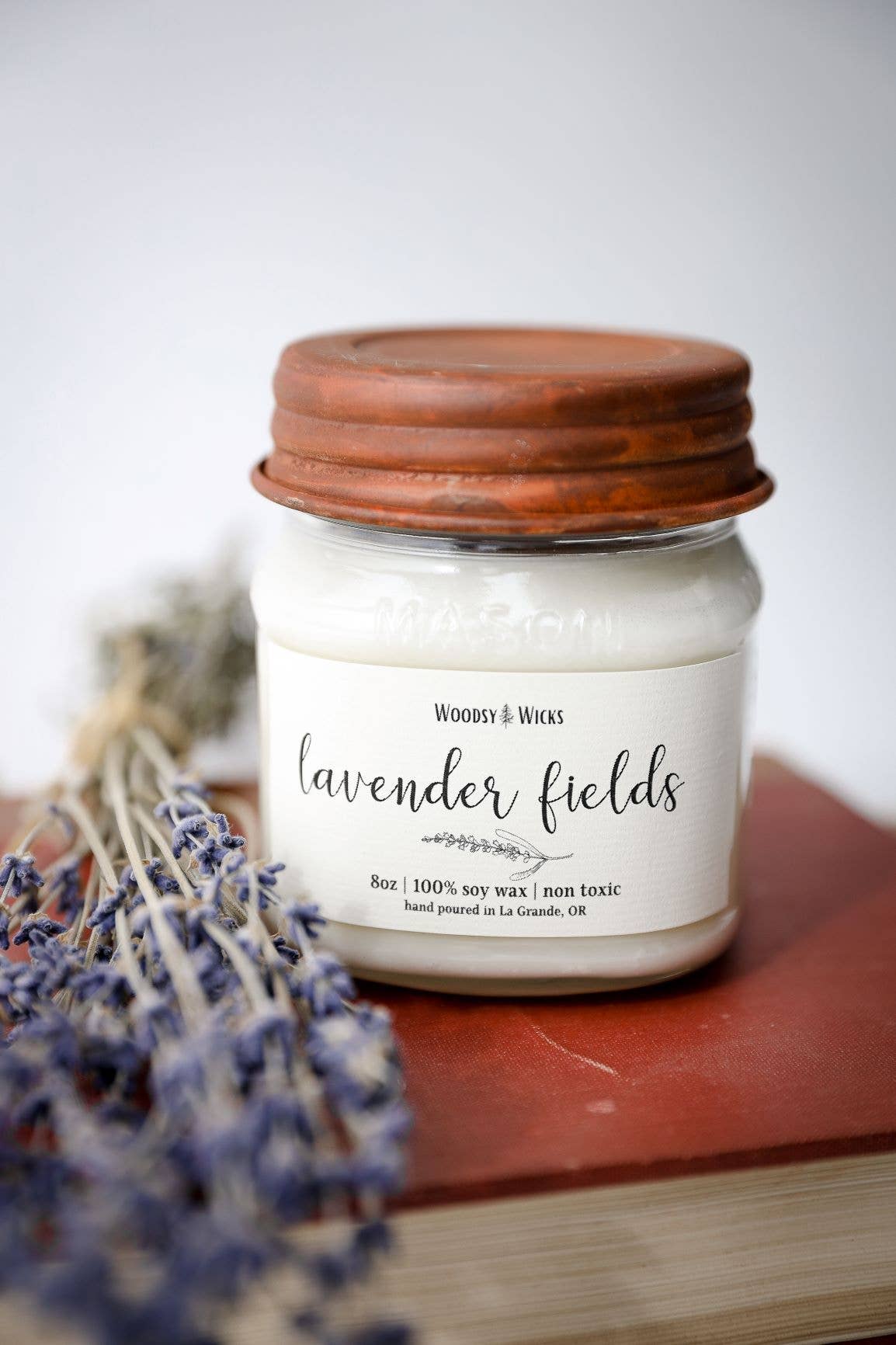 Lavender Fields Soy Wax Candle Rustic Farmhouse