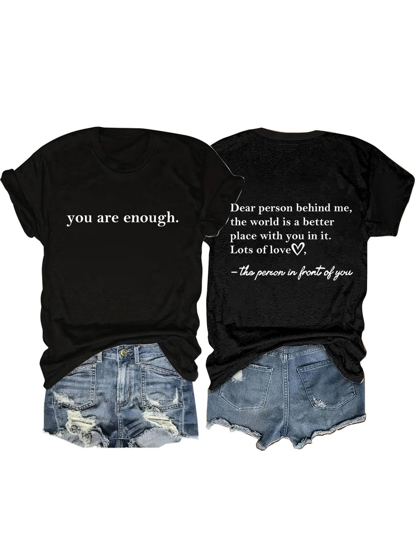You are enough slogan basic short sleeve t-shirt