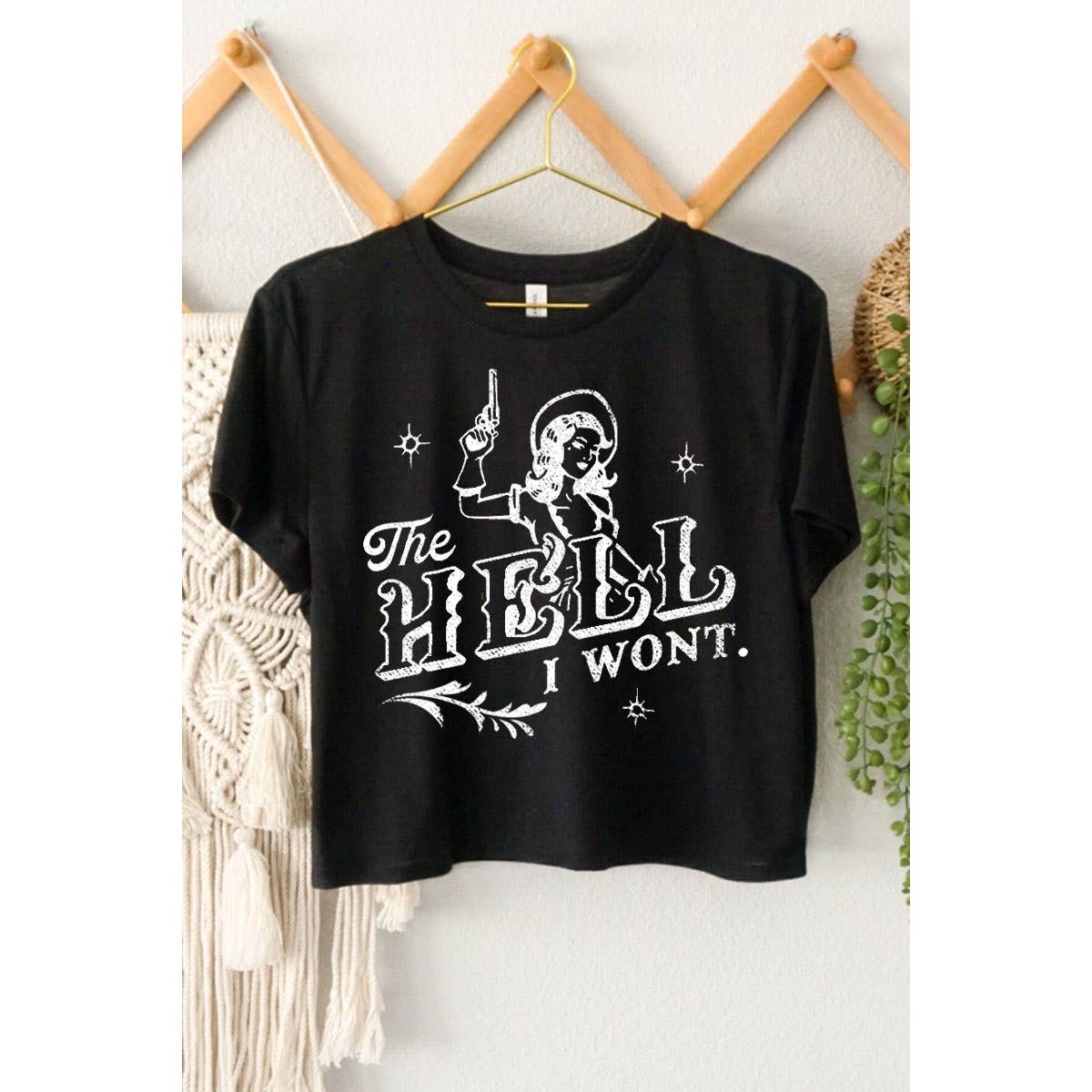 THE HELL I WONT GRAPHIC CROP TOP