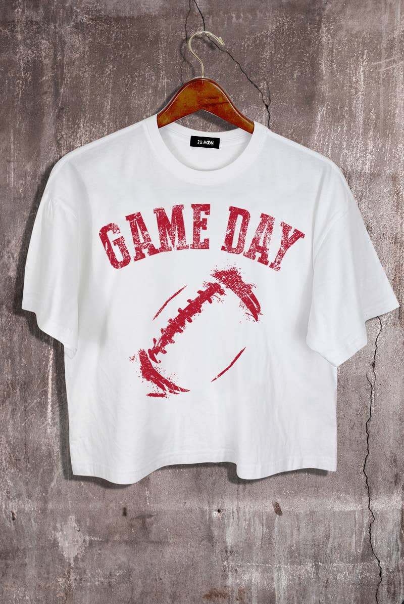 Game Day Football Graphic Crop Tee.