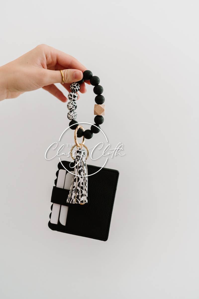 Wristlet Keychain Wallet - Black RTS