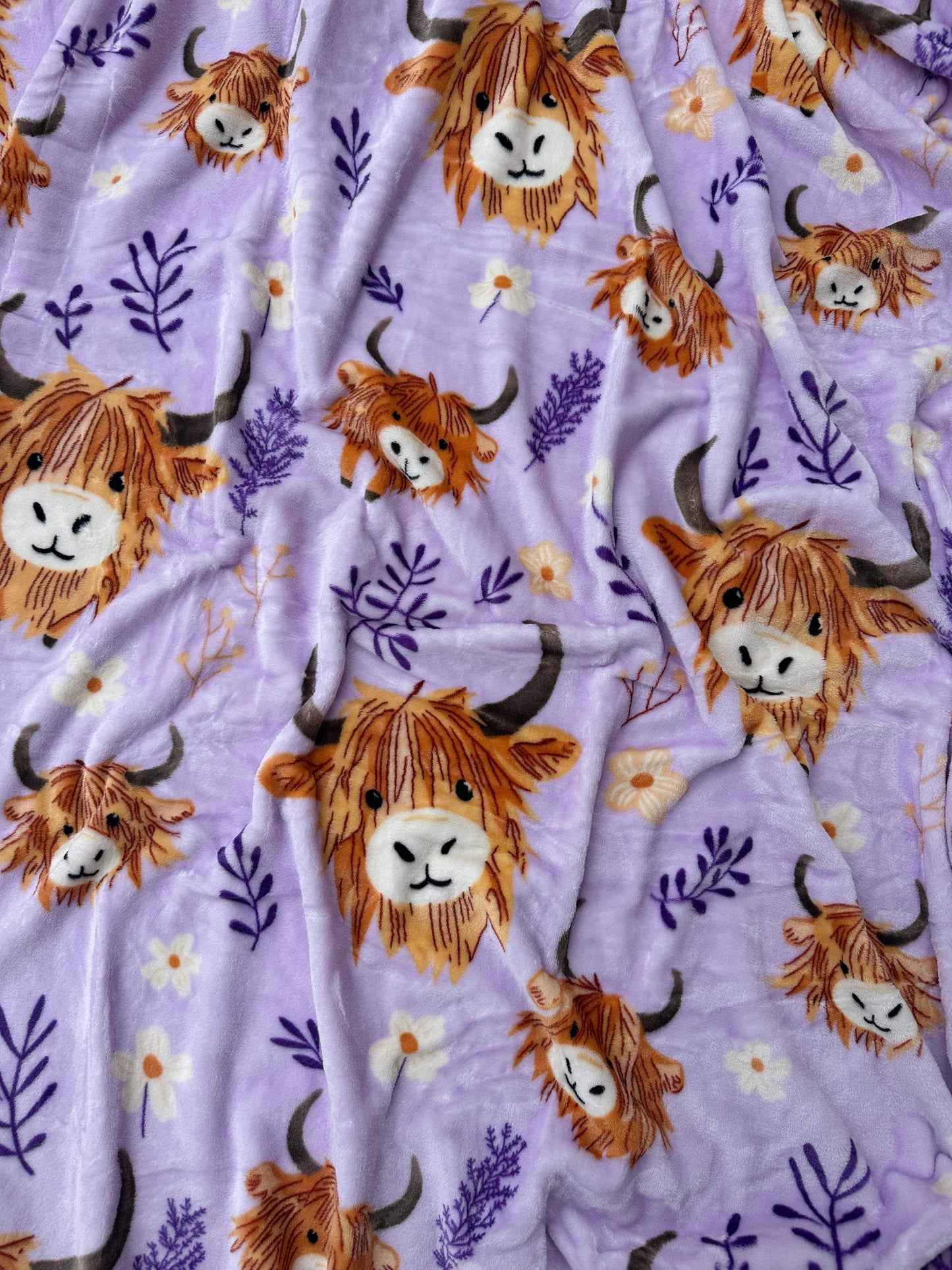 Twin Highland Cows Lightweight Flannel Blanket - 60" x 80"