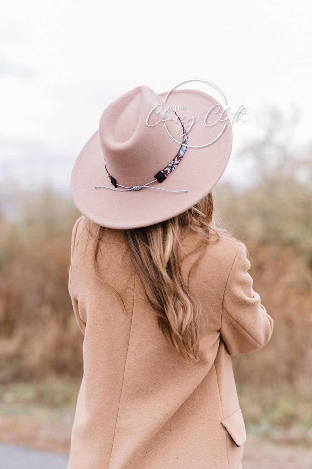 Wide Brim Hat - Cappuccino w/Aqua Aztec RTS
