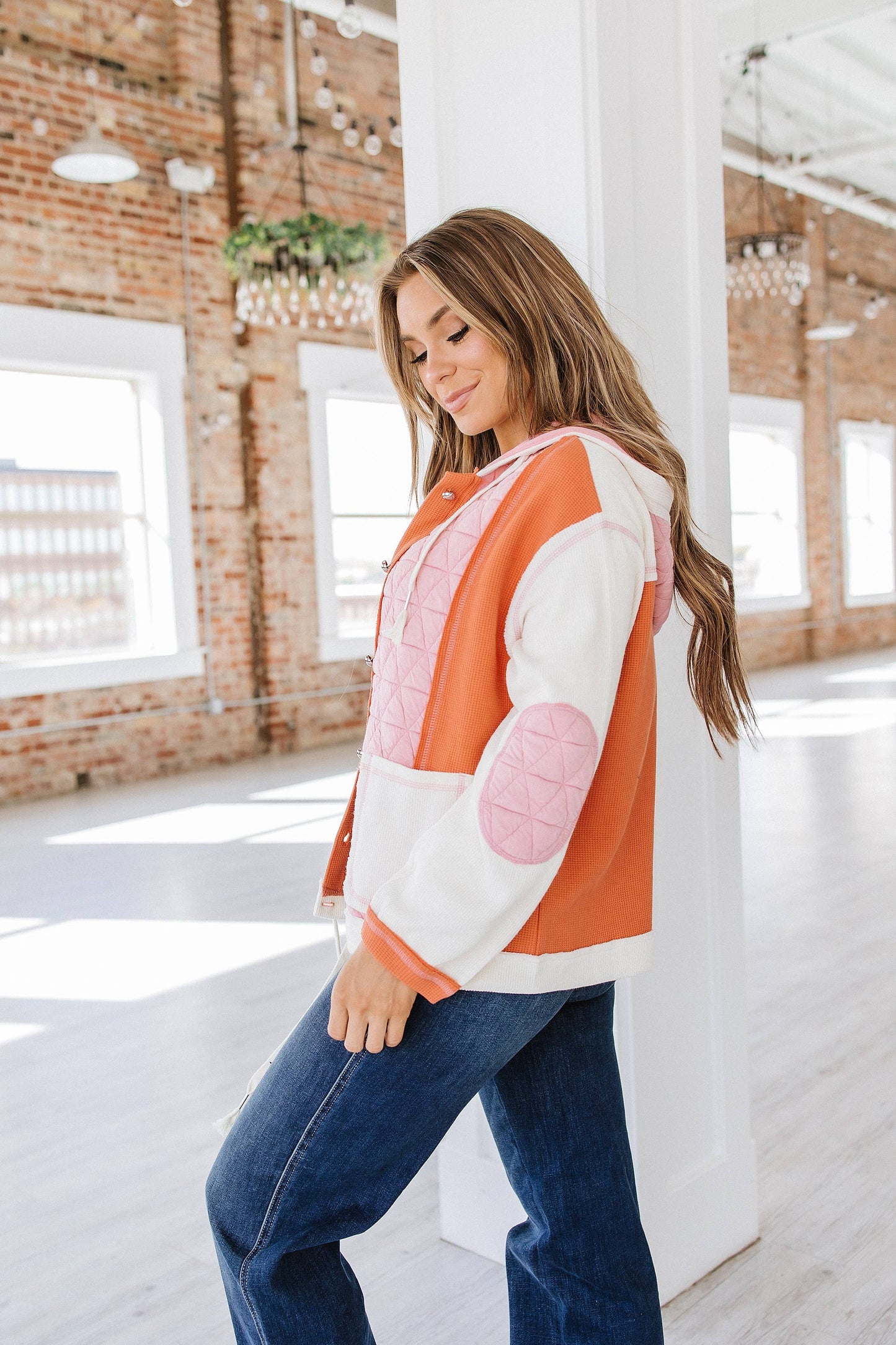 Felisha Quilted Patchwork Hooded Jacket | S-XL