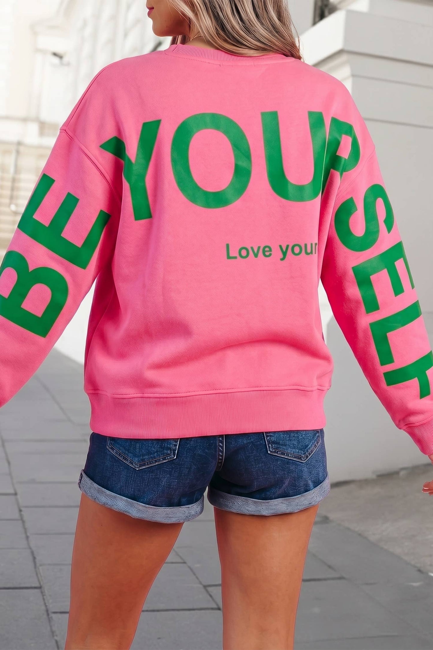 Letter Print Oversized Pullover Sweatshirt | S-XL