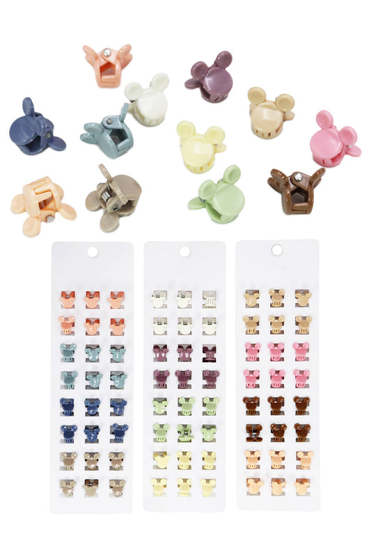 Mini Glossy Pastel Hair Claw - 24pc/card