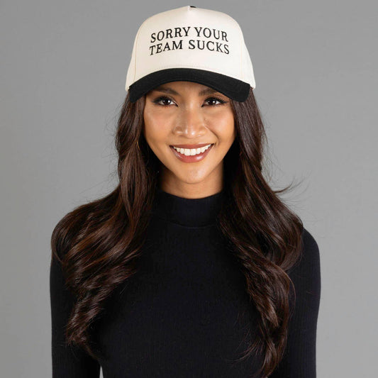 Sorry Your Team Sucks Tan & Black Two-Toned Trucker Hat